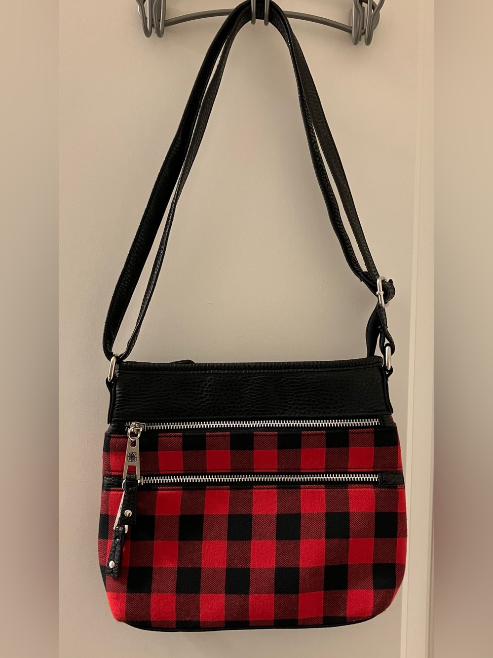 Rosetti Women’s Red & Black Buffalo Plaid Crossbody Purse Handbag